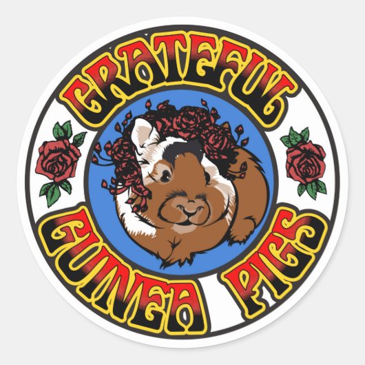 Sticker Rond Gratuit Cochon De Guinée (Devant)