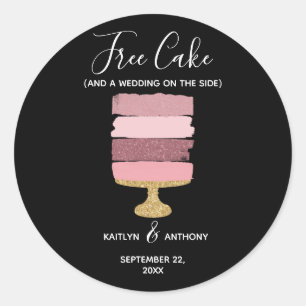 Sticker Rond Gratuit Gâteau Amusant Photo Moderne Mariage Enreg