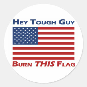 Sticker Rond Graver ce drapeau (US)