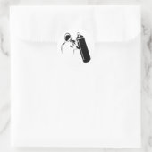 Sticker Rond Graveur de graffiti avec pochoir de spray (Sac)