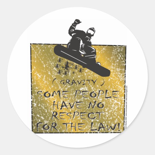 Sticker Rond Gravity Snowboarder (Devant)