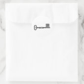 Sticker Rond Gravure sur clé squelette antique (Sac)