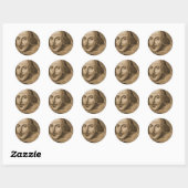 Sticker Rond Gravures Shakespeare Droeshout (Feuille)