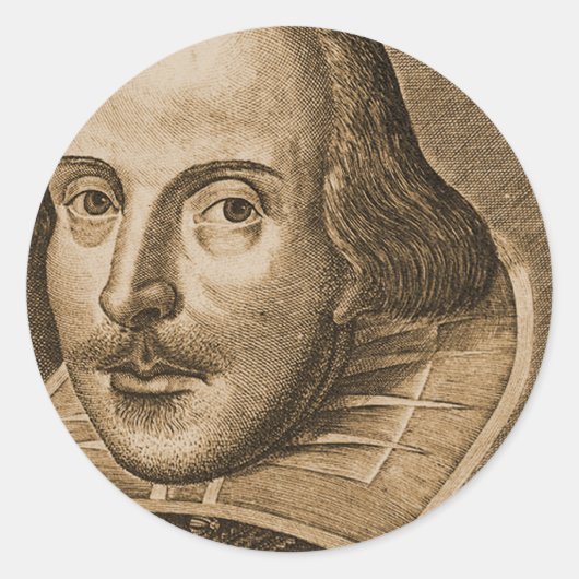 Sticker Rond Gravures Shakespeare Droeshout (Devant)
