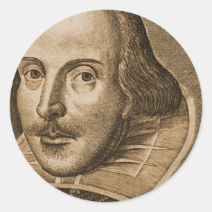 Sticker Rond Gravures Shakespeare Droeshout