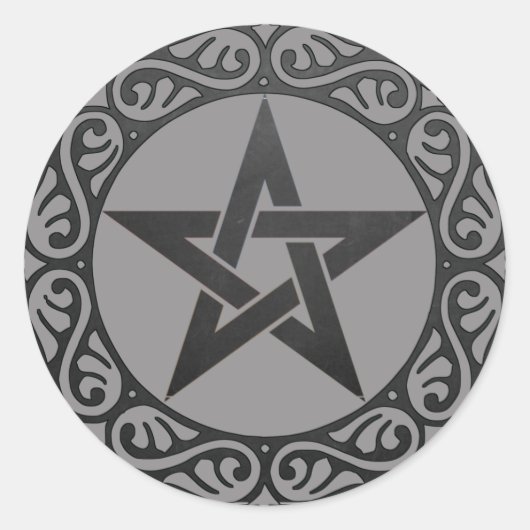 Sticker Rond Gray Magick noir Pentacle Witchcraft (Devant)