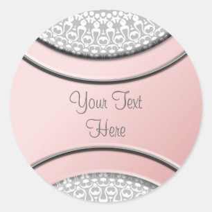 Sticker Rond Gray rose pâtisserie en dentelle argenté Topkapi/É