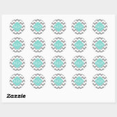 Sticker Rond Gray Wht Chevron (Feuille)