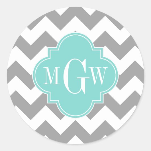 Sticker Rond Gray Wht Chevron (Devant)