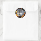 Sticker Rond GRAY WOLF & FOREST FIRE Wildlife Supporter (Sac)