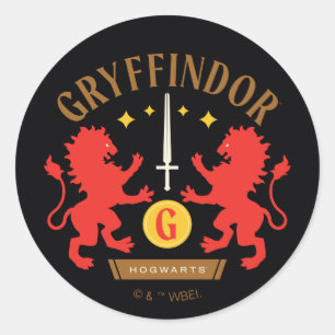 Sticker Rond GRAYFFINDOR™ Maison double Lion épée graphique