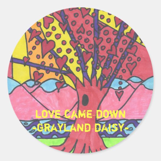 Sticker rond Grayland Daisy Tree of Love... (Devant)