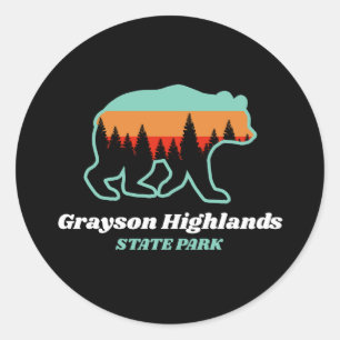 Sticker Rond Grayson Highlands State Park Virginia VA Bear