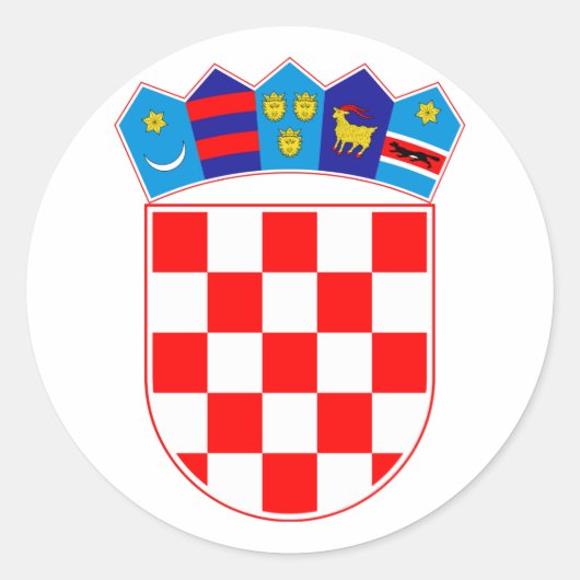 Sticker Rond Grb Hrvatske, armoiries croates (Devant)