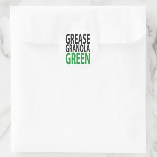 Sticker Rond grease, granola, GREEN! (Sac)