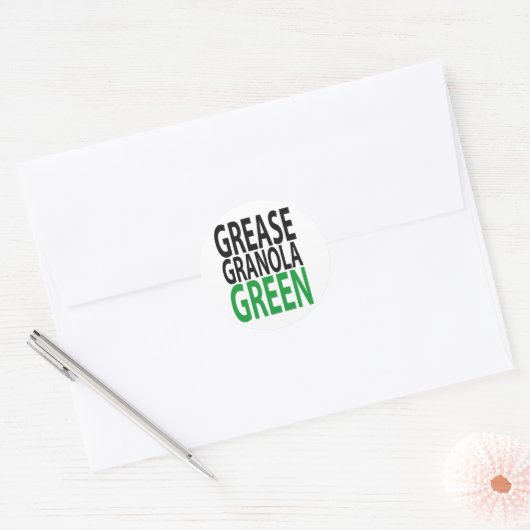 Sticker Rond grease, granola, GREEN! (Enveloppe)