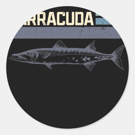 Sticker Rond Great Barracuda Cuda Fishing Wildlife Saltwater (Devant)