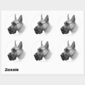 Sticker Rond Great dane (Feuille)