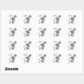 Sticker Rond Great Dane & Chihuahua Merle (Feuille)