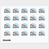 Sticker Rond Great Dane Christmas Mail Brindle (Feuille)