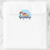 Sticker Rond Great Dane Christmas Mail Brindle (Sac)