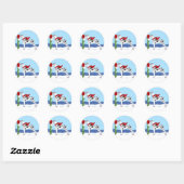 Sticker Rond Great Dane Christmas Mail Harlequin UC (Feuille)