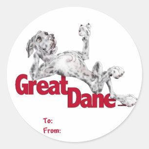Sticker Rond Great Dane Laid Back Merle UC