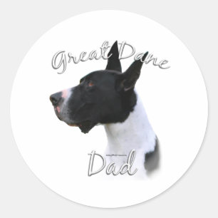 Sticker Rond Great Dane (manteau) Papa 2