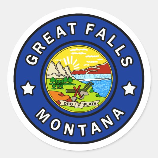 Sticker Rond Great Falls Montana (Devant)