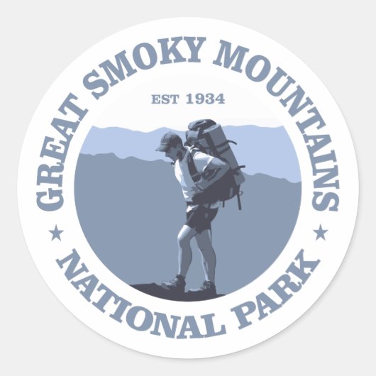 Sticker Rond Great Smoky Mountains (Devant)