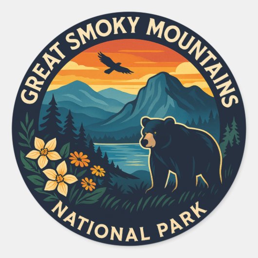 Sticker Rond Great Smoky Mountains National Park (Devant)