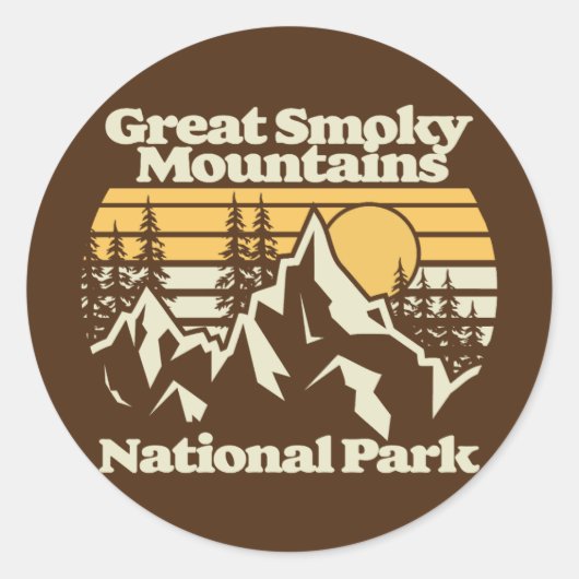 Sticker Rond Great Smoky Mountains, Parc National (Devant)