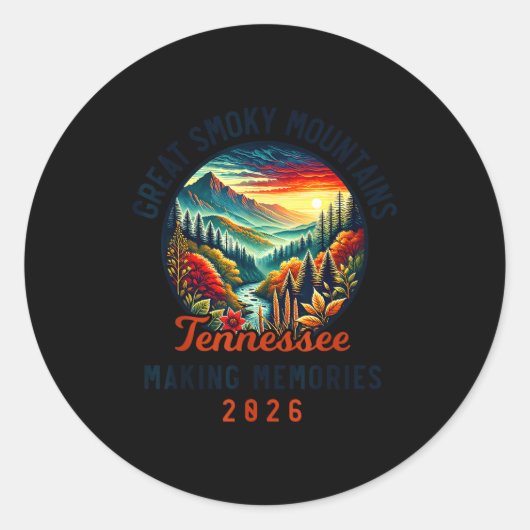 Sticker Rond Great Smoky Mountains Tennessee 2026 Geon Forge, V (Devant)