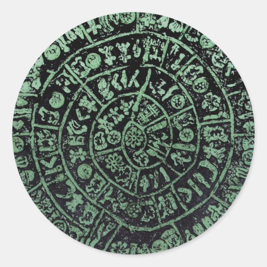 Sticker Rond Grèce Crète Phaistos ancien code d'historique des (Devant)