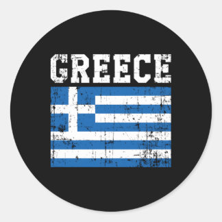 Sticker Rond Grèce Drapeau des racines grecques