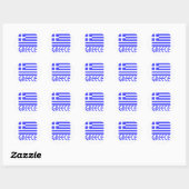 Sticker Rond Grèce et drapeau grec (Feuille)