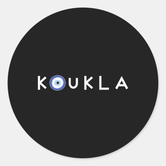 Sticker Rond Grèce Koukla mal oeil grec Pride grecque Grèce (Devant)