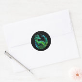 Sticker Rond Green Abstrait Dragon Nature Design (Enveloppe)