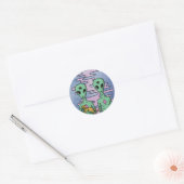 Sticker Rond Green Alien  (Enveloppe)