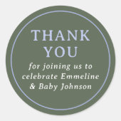 Sticker Rond Green and Blue Simple Circle Thank You (Devant)