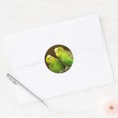 Sticker Rond Green and Yellow Parakeets Photo (Enveloppe)