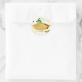 Sticker Rond Green Apple Pie Caractère Dessert Food (Sac)