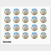 Sticker Rond Green Apples Funny Mugs Cartes Tee - shirts & Cade (Feuille)