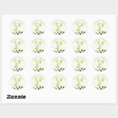 Sticker Rond Green Axolotl Bubble Milk Boba Tea Anniversaire (Feuille)