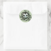 Sticker Rond Green Barn Owl                                     (Sac)