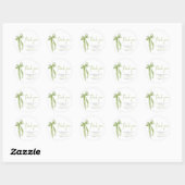 Sticker Rond Green Bow Elle se marie Shower de Fiançailles (Feuille)