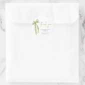 Sticker Rond Green Bow Elle se marie Shower de Fiançailles (Sac)