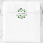 Sticker Rond Green Christmas Trees (Sac)