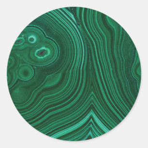Sticker Rond Green gemstone malachite natural stone design
