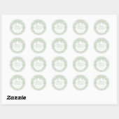 Sticker Rond Green Gingham Coquette Bow Bridal Shower Seal (Feuille)
